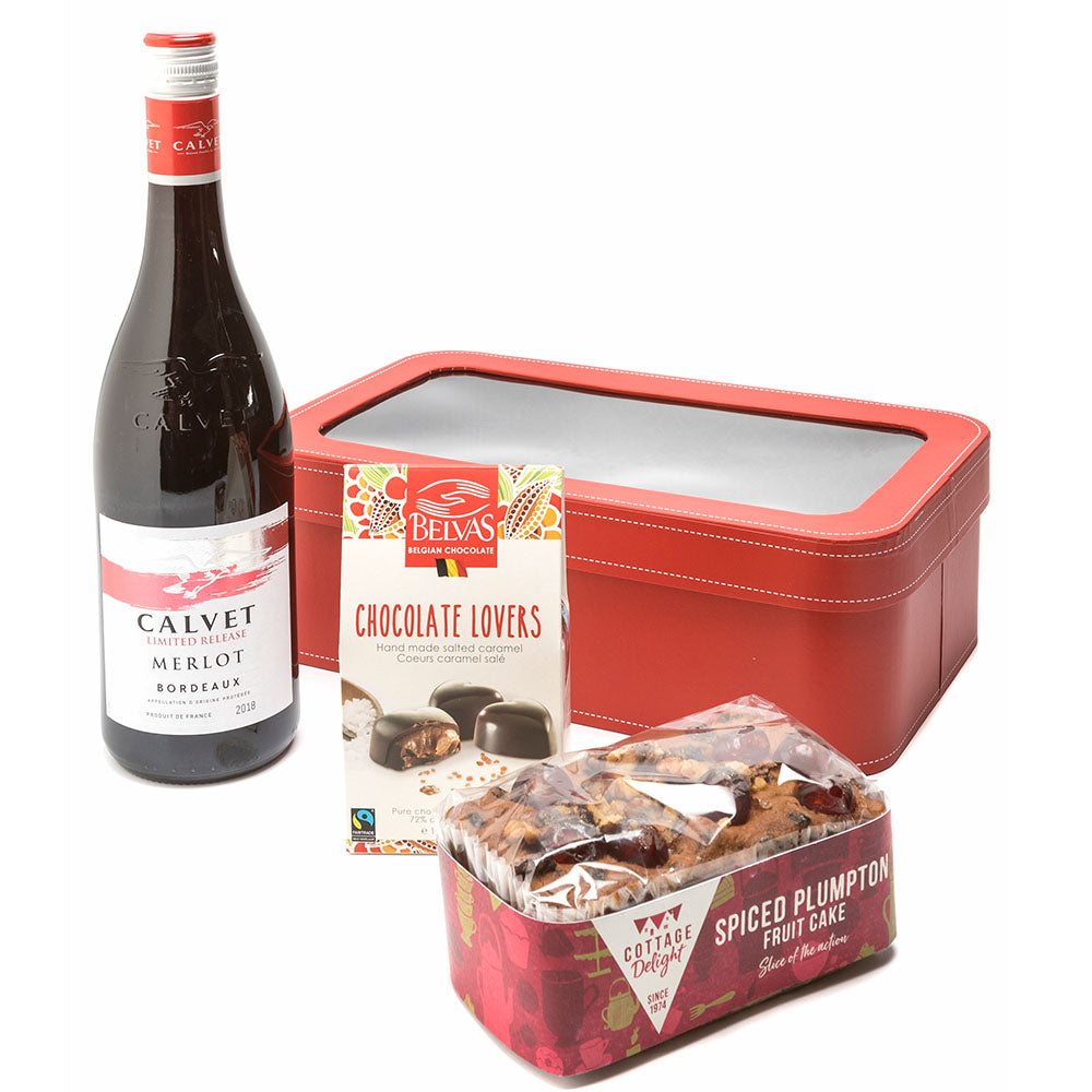 Wine Cake and Chocolate Hamper