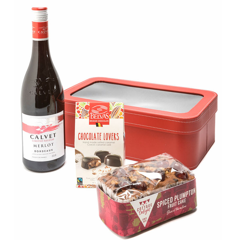 Wine Cake and Chocolate Hamper